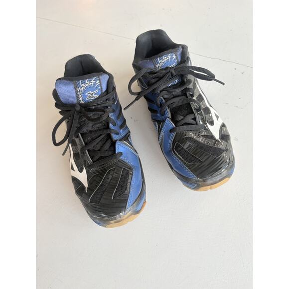 Mizuno Men\'s Wave Lightning RX3 Blue/Black Ankle-High Volleyball Shoe - 7.5W